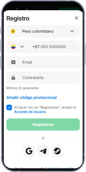 1Win Colombia Registrarse